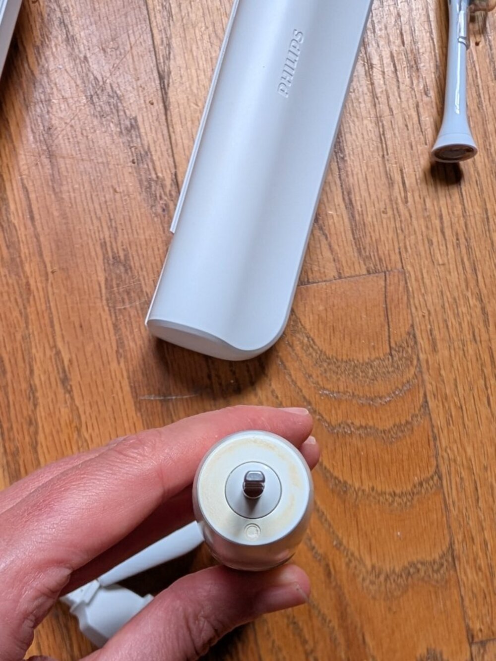 Philips Sonicare HX751G Electric Toothbrush Set - Gold/White + New C3 Head, Case - Picture 5 of 12